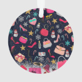 Glam Girly presenteert de paarse kerstboom Ornament (achterkant)