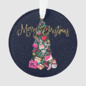 Glam Girly presenteert de paarse kerstboom Ornament (voorkant)
