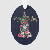 Glam Girly presenteert de paarse kerstboom Ornament (voorkant)