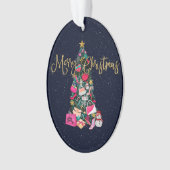 Glam Girly presenteert de paarse kerstboom Ornament (voorkant)