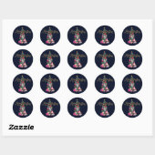Glam Girly presenteert de paarse kerstboom Ronde Sticker (Vel)
