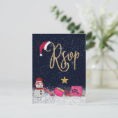 Glam Girly presenteert de paarse kerstboom RSVP Kaartje (Staand voorkant)
