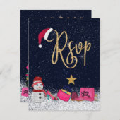 Glam Girly presenteert de paarse kerstboom RSVP Kaartje (Voorkant / Achterkant)