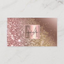 Glam Girly Roos Gold Gitter Design Name Monogram