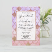 Glam Girly Roos Gold Glitter Mermaid Scales Kaart (Staand voorkant)