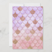 Glam Girly Roos Gold Glitter Mermaid Scales Kaart (Achterkant)