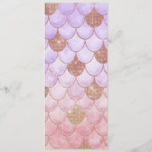Glam Girly Roos Gold Glitter Mermaid Scales Menu (Achterkant)