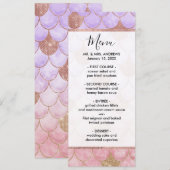 Glam Girly Roos Gold Glitter Mermaid Scales Menu (Voorkant / Achterkant)
