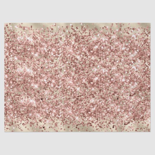 Glam Girly Roos Gold Pink Glitter Sparkle Confetti Tissuepapier (Voorkant)