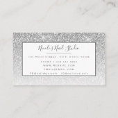 Glam Girly Silver Glitter Mani Pedi Nail Studio Visitekaartje (Achterkant)