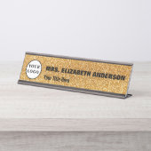 Glam Glam Gulmousserend en logo Bureau Naambordje (Voorkant)