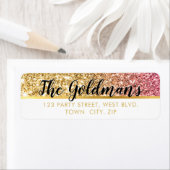 GLAM glamoureuze coole luxe roze gouden glitter Etiket (Insitu)