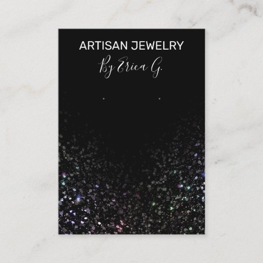 Glam Glitter Black Earring Card Visitekaartje (Voorkant)