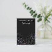 Glam Glitter Black Earring Card Visitekaartje (Staand voorkant)