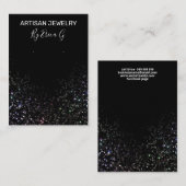 Glam Glitter Black Earring Card Visitekaartje (Voorkant / Achterkant)