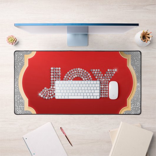 Glam Glitter Bling Bling Christmas JOY Bureaumat (Kantoor 1)