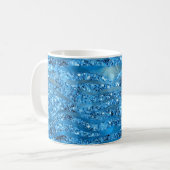 Glam Glitter Blue Zebra Stripes Mok (Voorkant links)