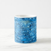 Glam Glitter Blue Zebra Stripes Mok (Center)