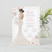 Glam Glitter Bride in Gown Vrijgezellenfeest Kaart (Staand voorkant)