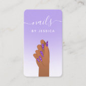 Glam Glitter Cheetah Print Nail Artist QR Code Visitekaartje (Voorkant)