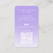 Glam Glitter Cheetah Print Nail Artist QR Code Visitekaartje (Achterkant)