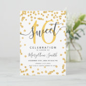 Glam Glitter Confetti 16e verjaardag Kaart (Staand voorkant)