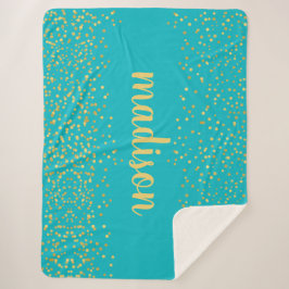 Glam Glitter Confetti | Aangepast Blauwgroen Sherpa Deken