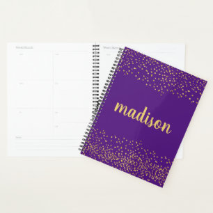 Glam Glitter Confetti   Aangepast Paars Planner