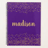 Glam Glitter Confetti | Aangepast Paars Planner (Voorkant)