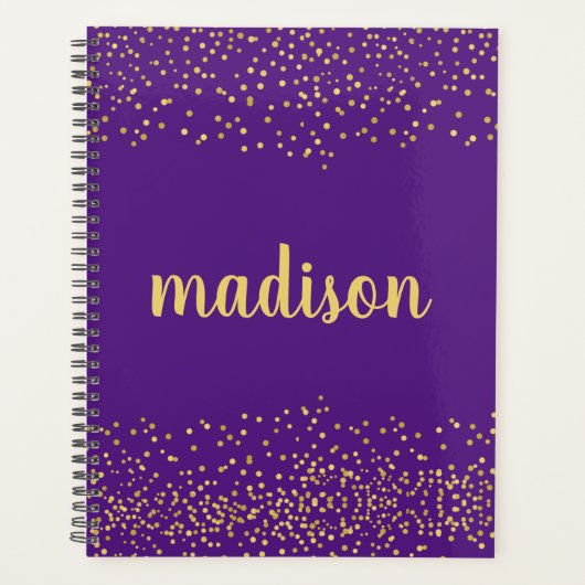 Glam Glitter Confetti | Aangepast Paars Planner (Voorkant)