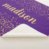 Glam Glitter Confetti | Aangepast Paars Sherpa Deken (3/4)