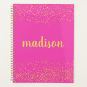 Glam Glitter Confetti | Gepersonaliseerd warmroze Planner (Voorkant)