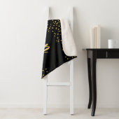 Glam Glitter Confetti | Jouw naam over zwart Sherpa Deken (In situ)