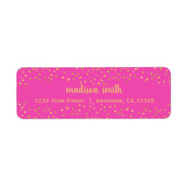 Glam Glitter Confetti | Roze retouradres Etiket