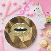 Glam Glitter Drip Drivers met goudkoorts Papieren Bordje (Feest)