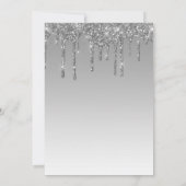 Glam Glitter Drip Zilver 25e Jubileumfeest Kaart (Achterkant)