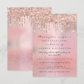 Glam Glitter Drips Rose Goud  Bruids Sweet 16th Kaart (Voorkant / Achterkant)