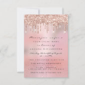 Glam Glitter Drips Rose Goud  Bruidsfeest Sweet 16 Kaart (Voorkant)