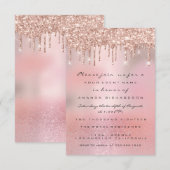Glam Glitter Drips Rose Goud  Bruidsfeest Sweet 16 Kaart (Voorkant / Achterkant)
