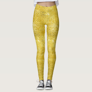 Glam glitter en schijn nepgoud patroon leggings