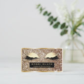 Glam Glitter Eyelash Extensions Makeup Artiest Visitekaartje (Staand voorkant)