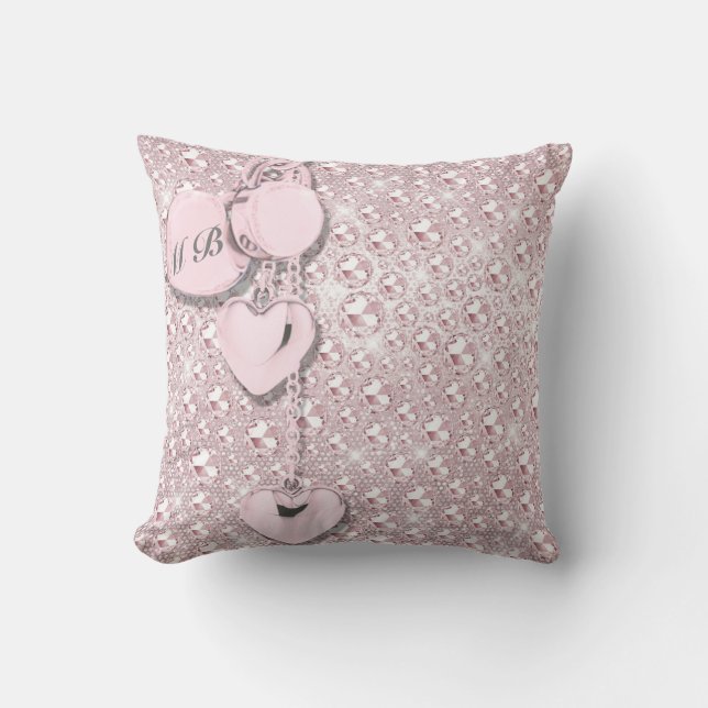 Glam Glitter Girly Pink Kussen (Voorkant)