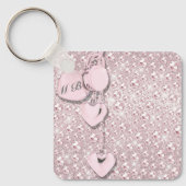 Glam Glitter Girly Pink Sleutelhanger (Voorkant)