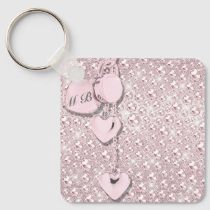 Glam Glitter Girly Pink Sleutelhanger