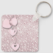 Glam Glitter Girly Pink Sleutelhanger (Achterkant)