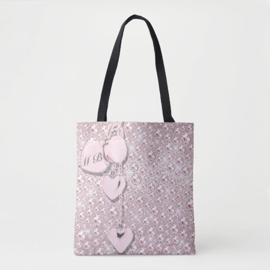 Glam Glitter Girly Pink Tote Bag (Voorkant)