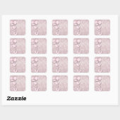 Glam Glitter Girly Pink Vierkante Sticker (Vel)