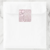 Glam Glitter Girly Pink Vierkante Sticker (Tas)