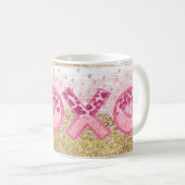 Glam Glitter Gold Pink XOXO Valentijnse  Koffiemok (Voorkant rechts)