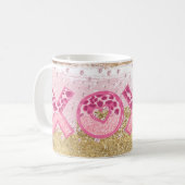Glam Glitter Gold Pink XOXO Valentijnse  Koffiemok (Voorkant links)